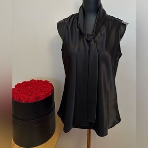 Elegant Satin Tie-Neck Blouse